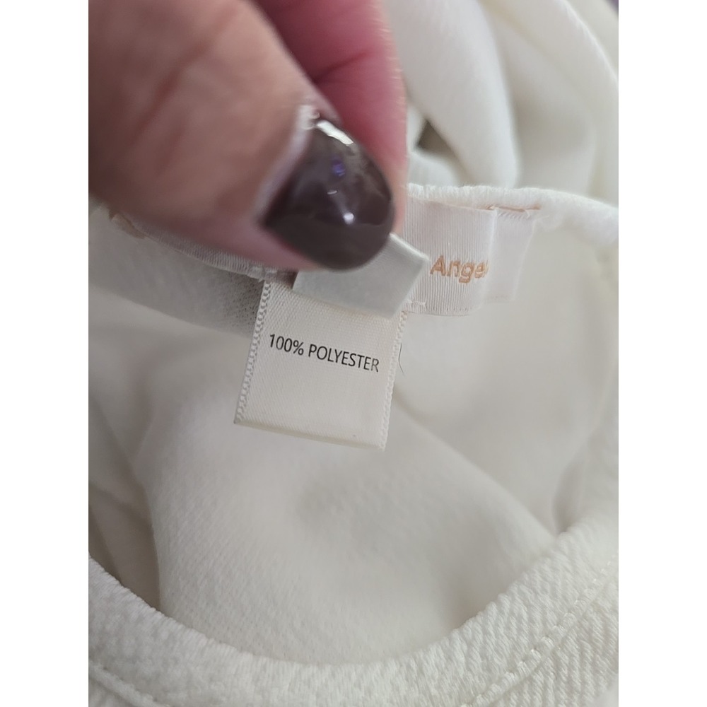 Monteau Los Angeles Sleeveles Jumpsuit Women SZ S White Pockets Zip Work 2 Play - Picture 5 of 12